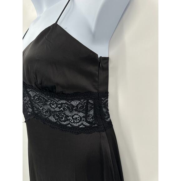Express Slip Dress Womens Medium Midi Babydoll Black Lace Whimsigoth Witchy Y2K‎ - Picture 5 of 11